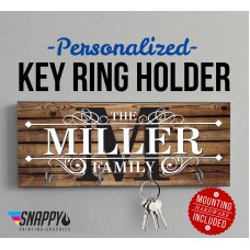 Personalized Key Hanger, Wall Mounted Key Rack, Key Holder, Housewarming Gift   122011930775